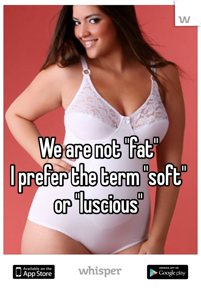 We are not "fat" 
I prefer the term "soft" or "luscious"