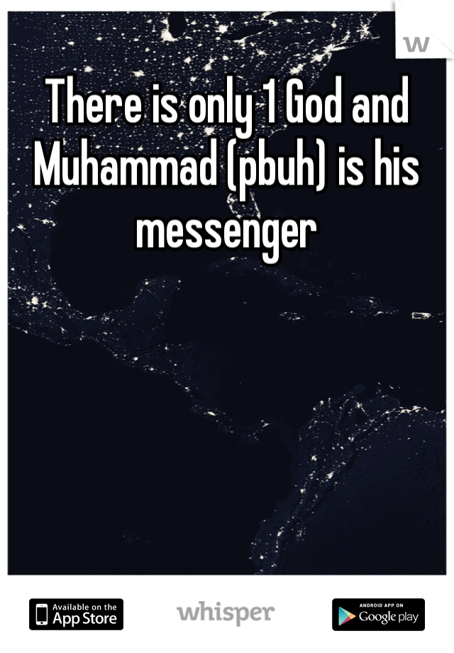 There is only 1 God and Muhammad (pbuh) is his messenger 