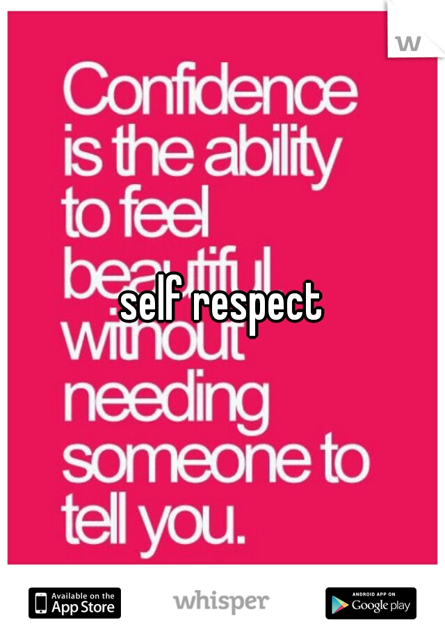 self respect