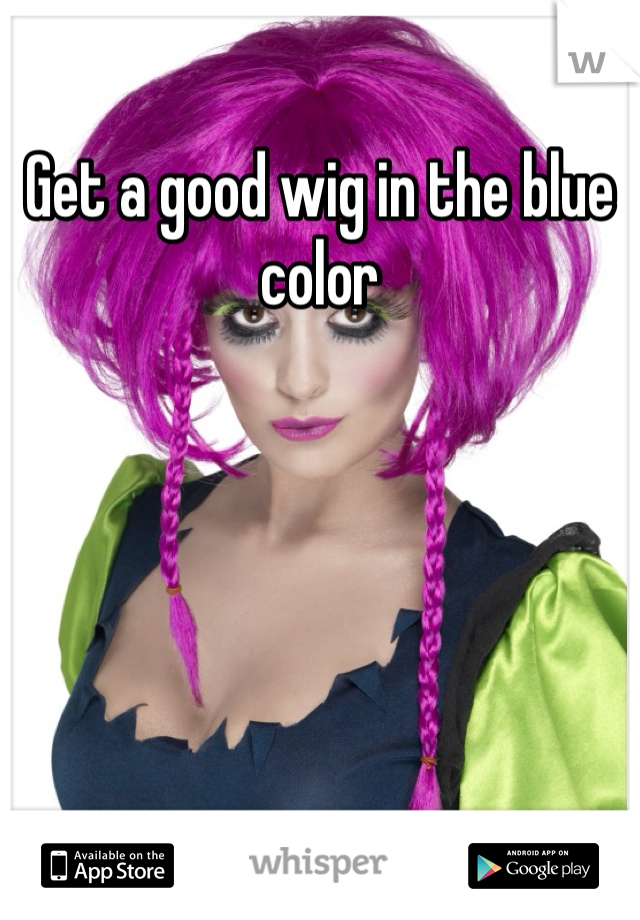 Get a good wig in the blue color 