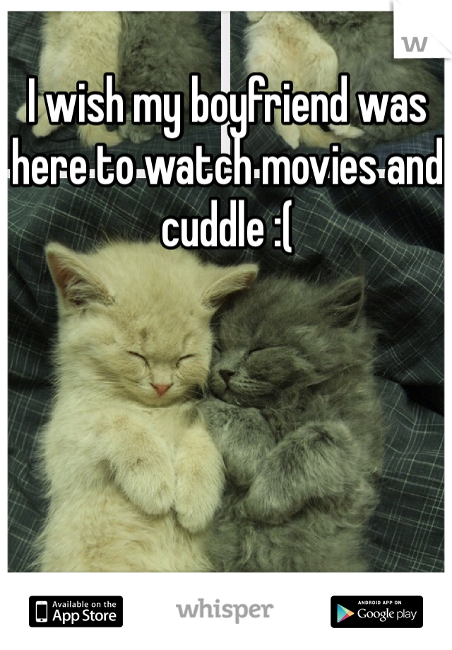 I wish my boyfriend was here to watch movies and cuddle :(