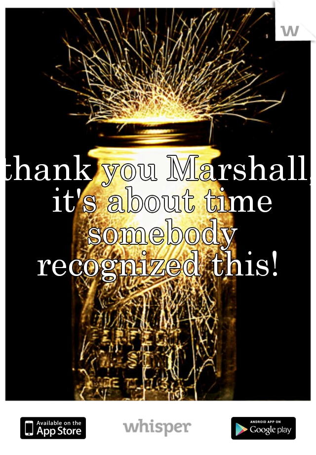 thank you Marshall, it's about time somebody recognized this! 