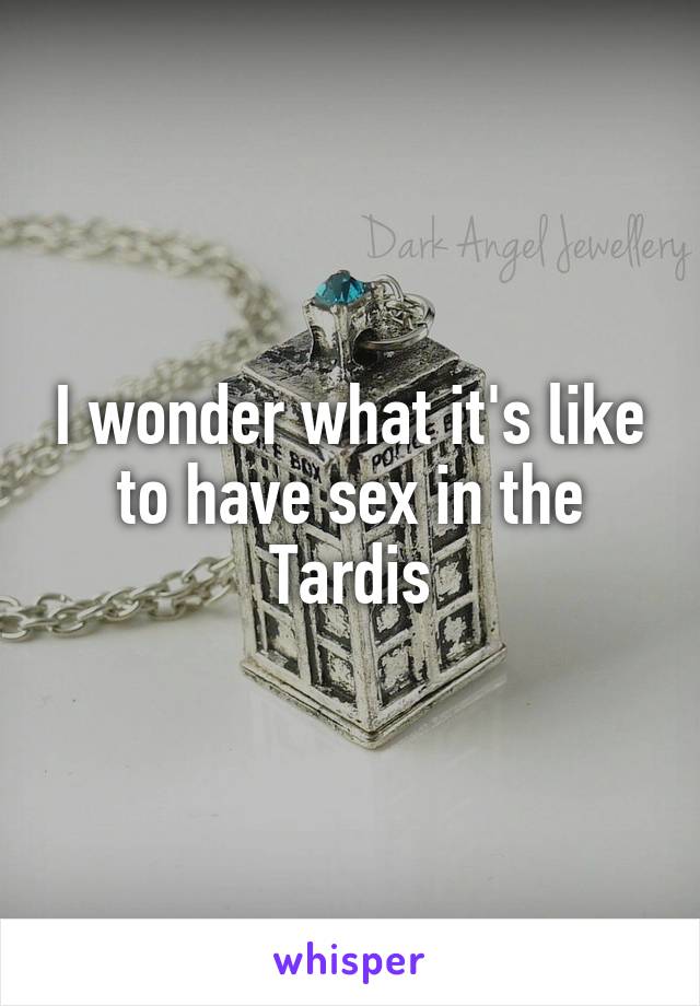 I wonder what it's like to have sex in the Tardis