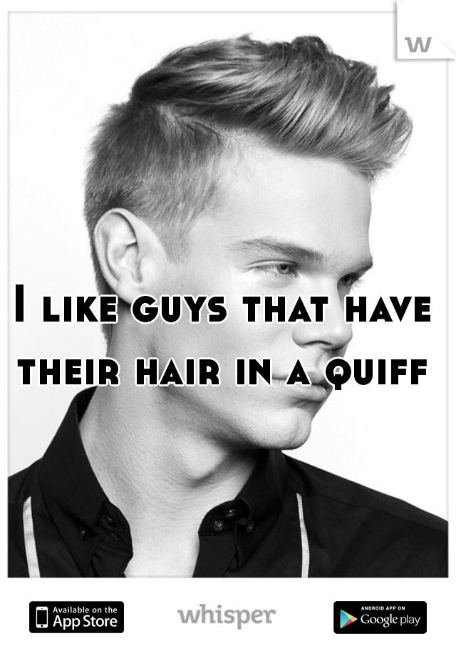 I like guys that have their hair in a quiff 