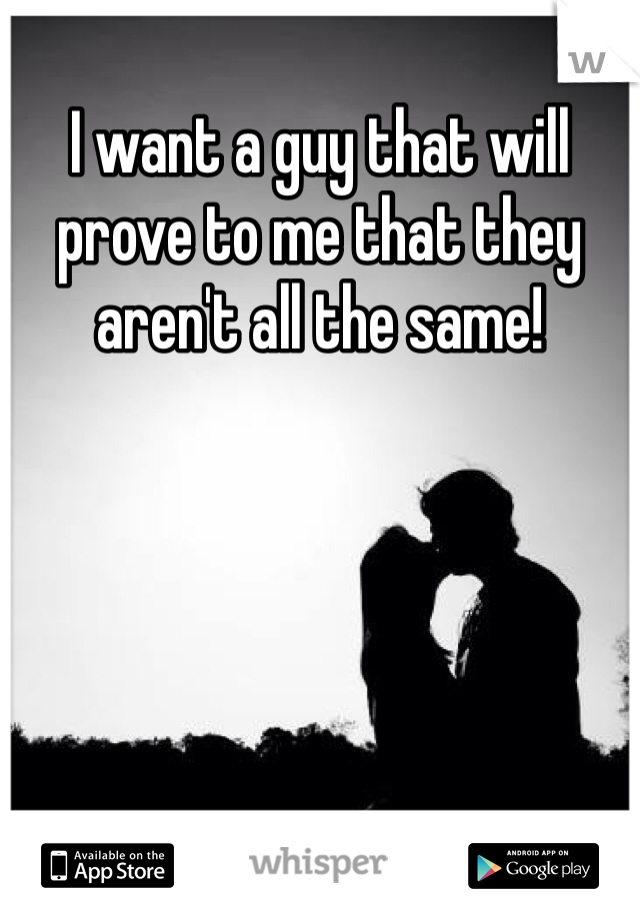 I want a guy that will prove to me that they aren't all the same!