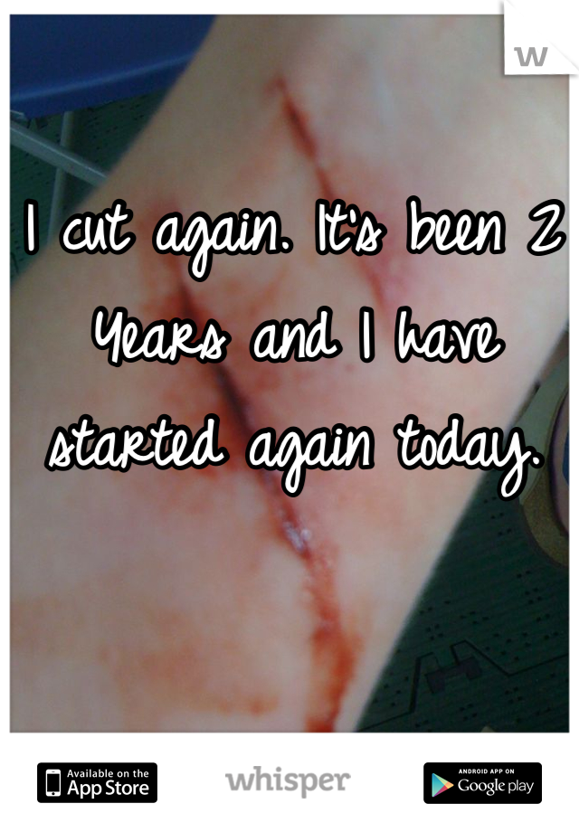 I cut again. It's been 2 Years and I have started again today.
