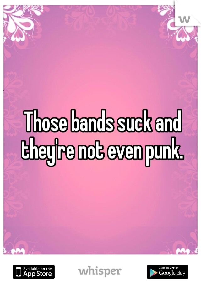 Those bands suck and they're not even punk. 