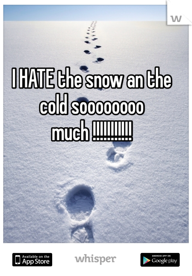 I HATE the snow an the cold soooooooo much !!!!!!!!!!!