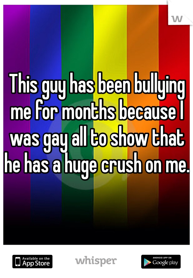 This guy has been bullying me for months because I was gay all to show that he has a huge crush on me.