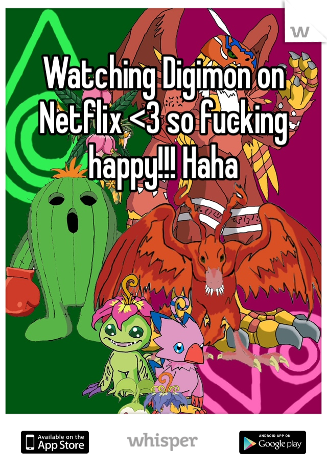 Watching Digimon on Netflix <3 so fucking happy!!! Haha  