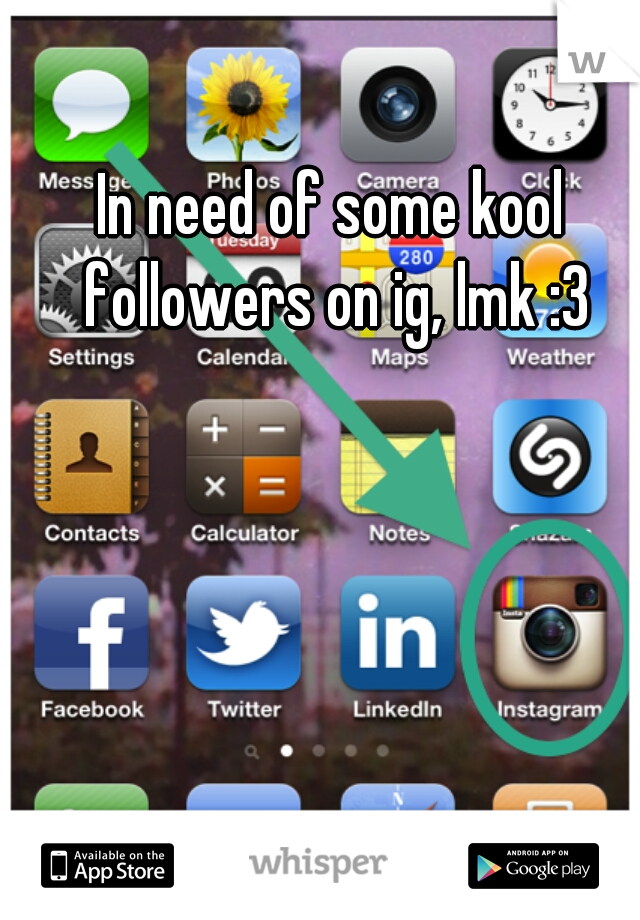In need of some kool followers on ig, lmk :3