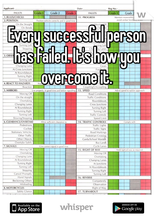 Every successful person has failed. It's how you overcome it.