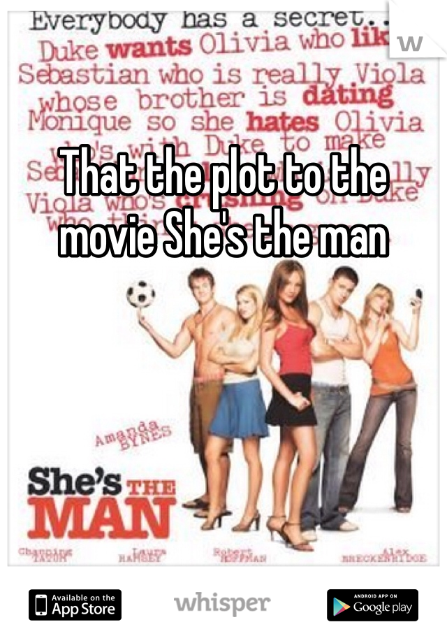 That the plot to the movie She's the man