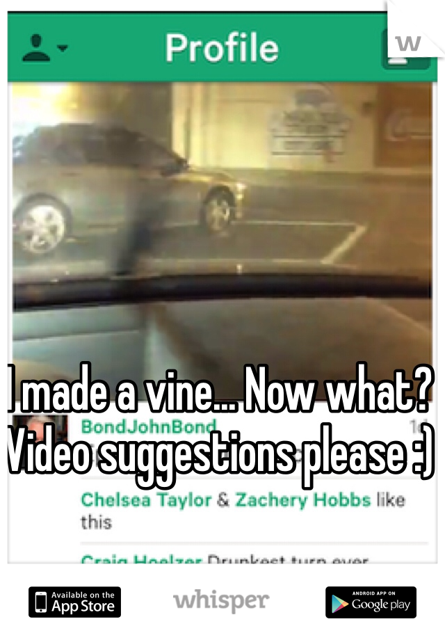 I made a vine... Now what? Video suggestions please :)