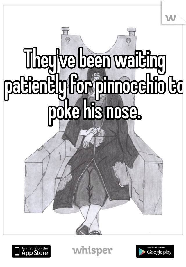 They've been waiting patiently for pinnocchio to poke his nose.