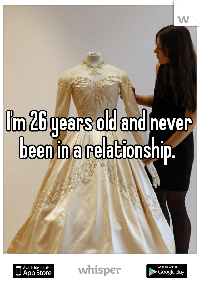 I'm 26 years old and never been in a relationship.  