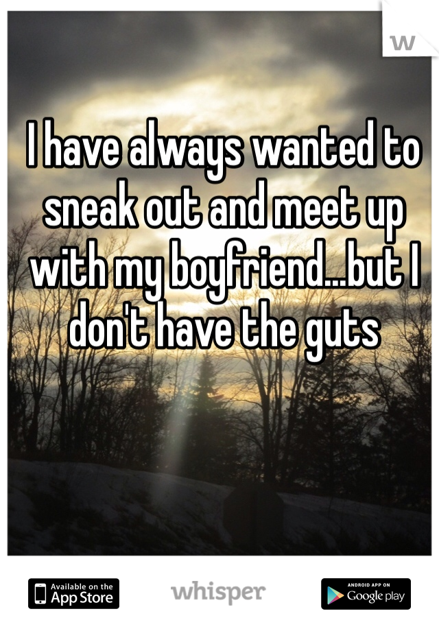 I have always wanted to sneak out and meet up with my boyfriend...but I don't have the guts