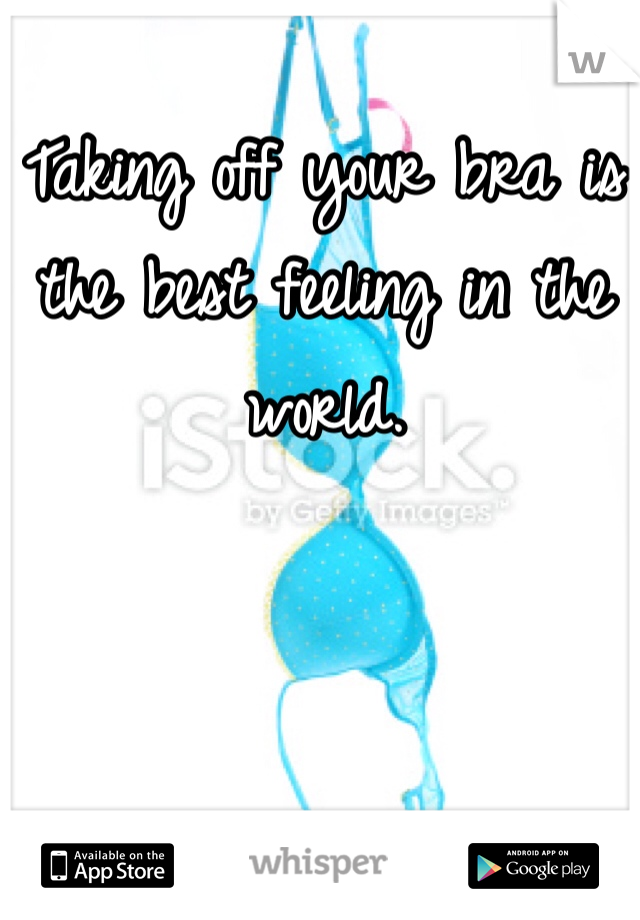 Taking off your bra is the best feeling in the world. 