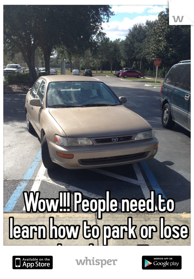 Wow!!! People need to learn how to park or lose their license!!!