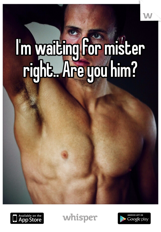 I'm waiting for mister right.. Are you him?