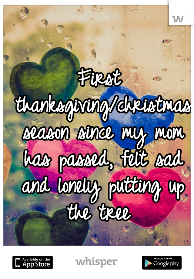 First thanksgiving/christmas season since my mom has passed, felt sad and lonely putting up the tree 