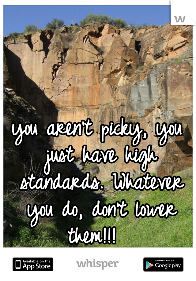 you aren't picky, you just have high standards. Whatever you do, don't lower them!!!  