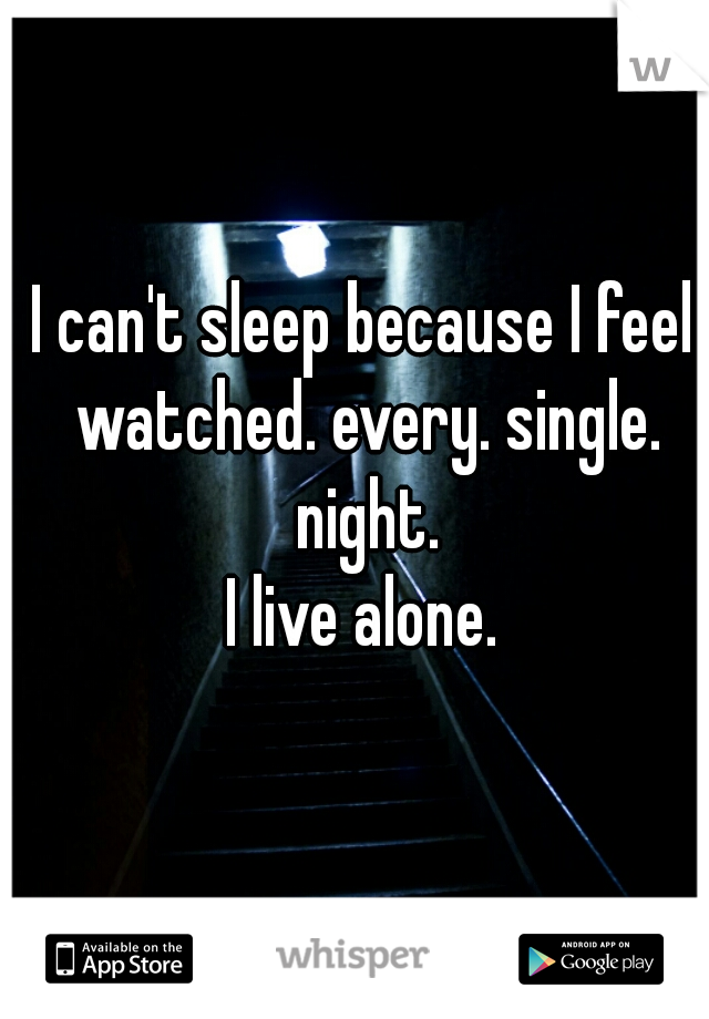 I can't sleep because I feel watched. every. single. night.

I live alone.