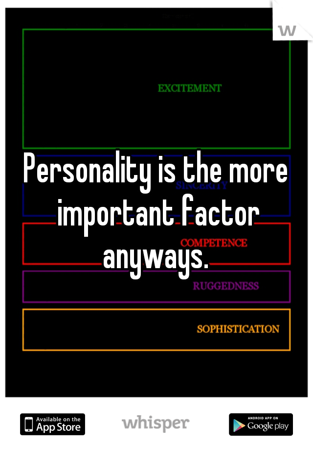 Personality is the more important factor anyways. 