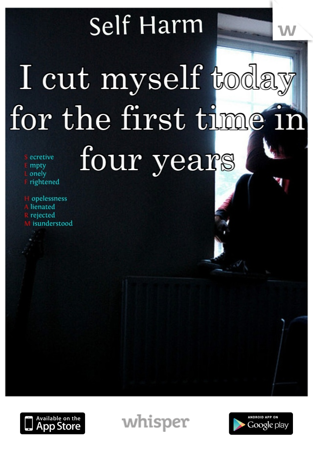 I cut myself today for the first time in four years