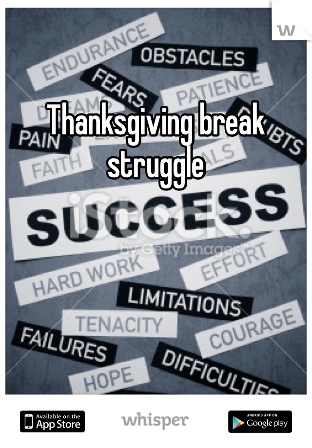Thanksgiving break struggle

