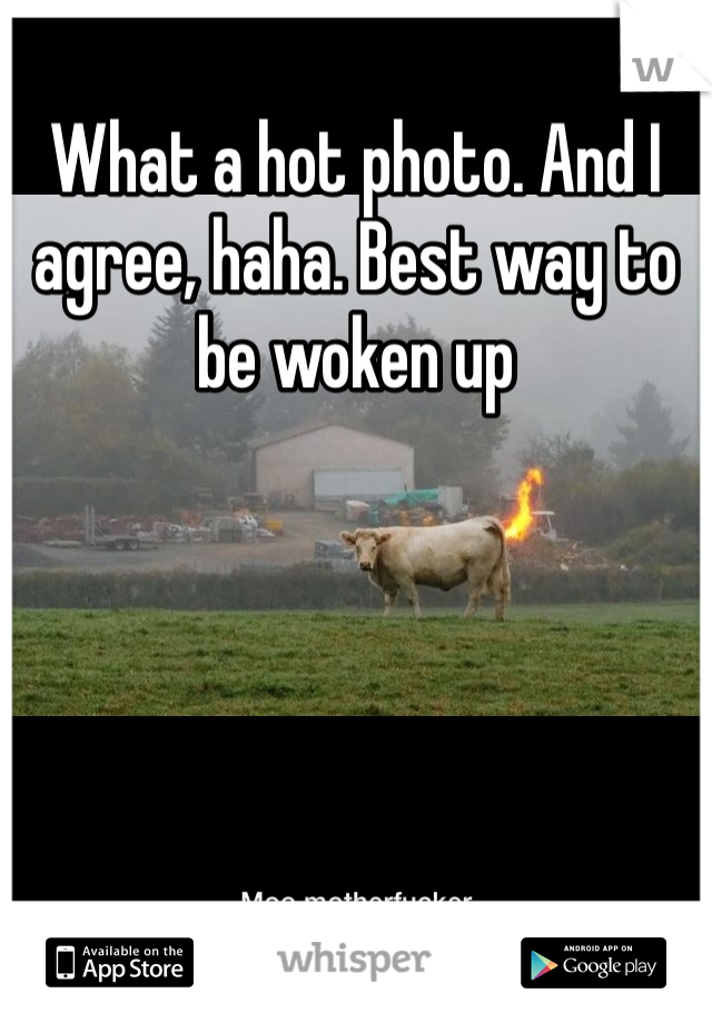 What a hot photo. And I agree, haha. Best way to be woken up