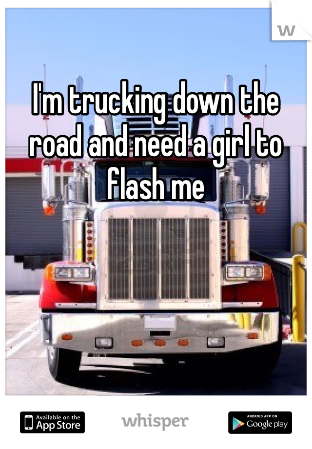 I'm trucking down the road and need a girl to flash me 