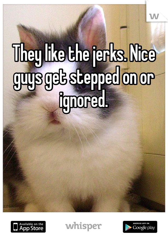 They like the jerks. Nice guys get stepped on or ignored. 
