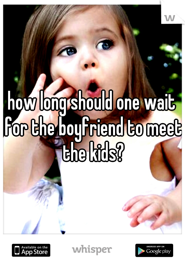 how long should one wait for the boyfriend to meet the kids?