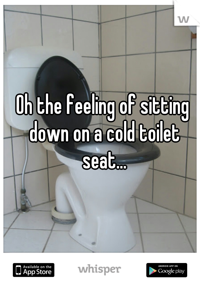 Oh the feeling of sitting down on a cold toilet seat...