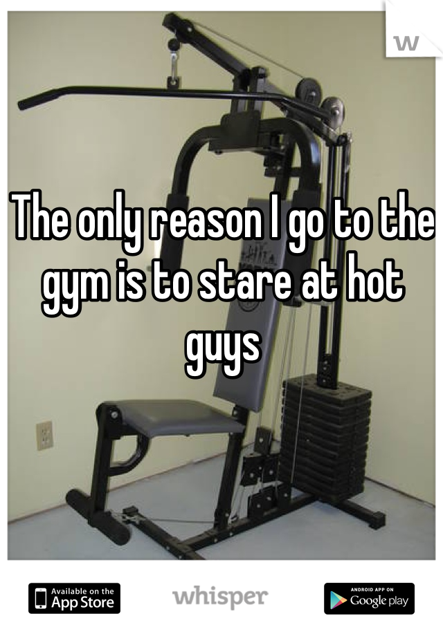 The only reason I go to the gym is to stare at hot guys