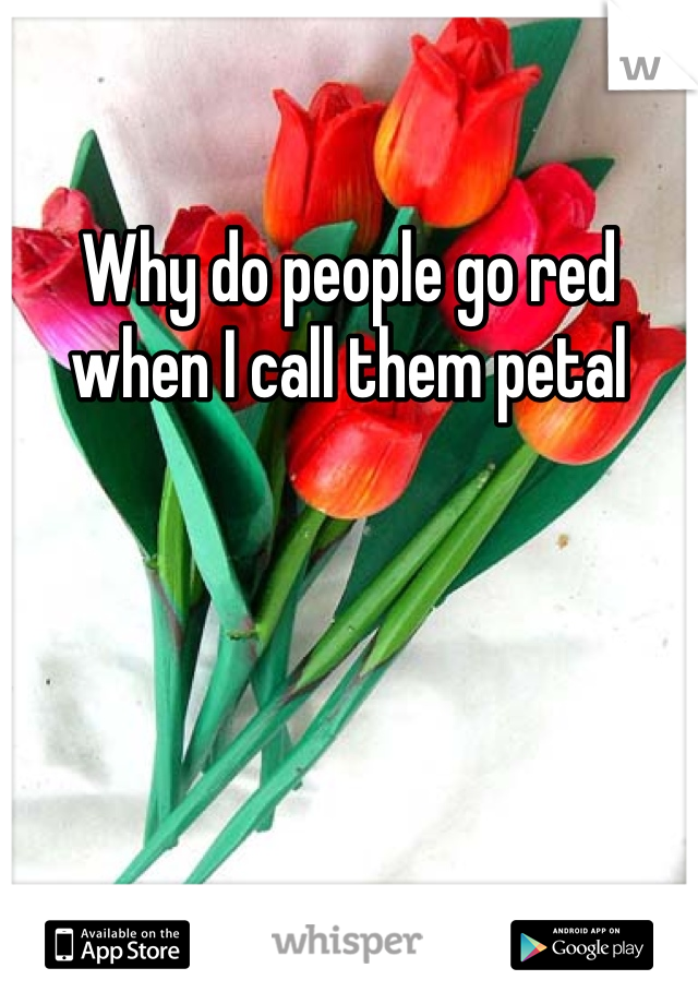 Why do people go red when I call them petal 