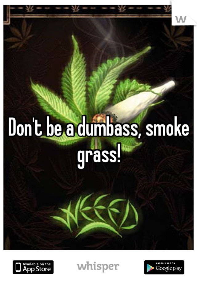 Don't be a dumbass, smoke grass!