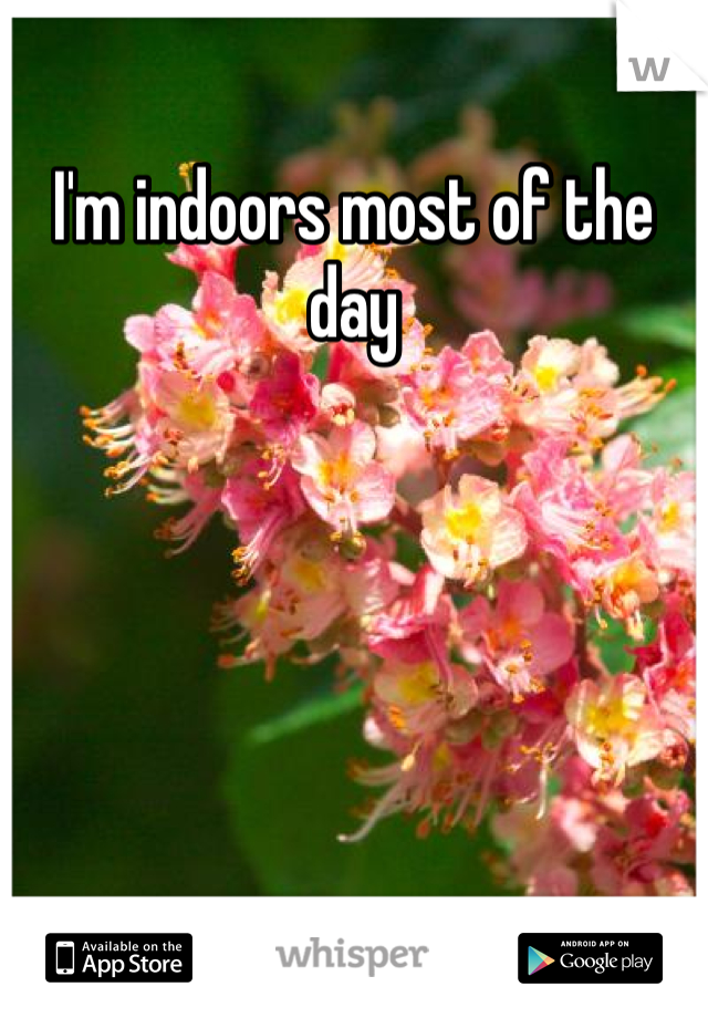 I'm indoors most of the day
