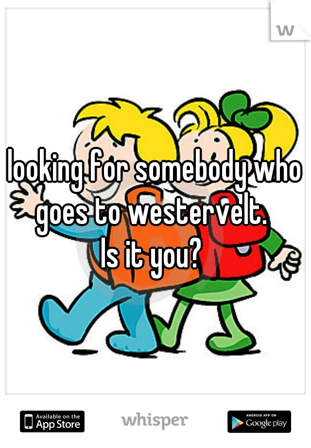 looking for somebody who goes to westervelt.  

Is it you? 