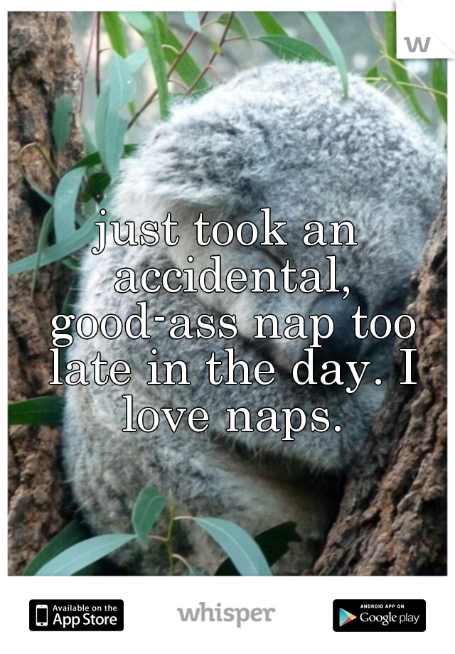 just took an accidental, good-ass nap too late in the day. I love naps.