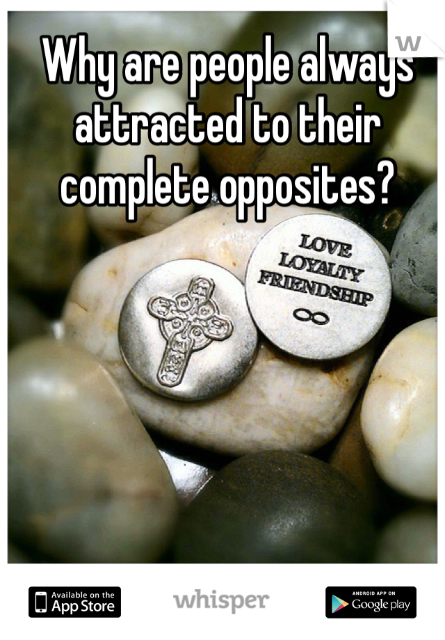 Why are people always attracted to their complete opposites?