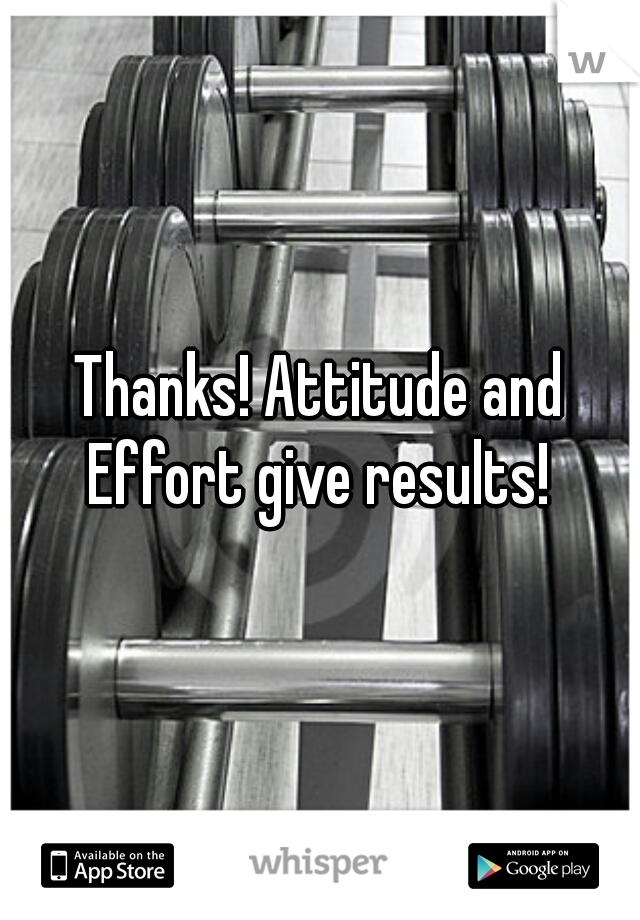 Thanks! Attitude and Effort give results! 