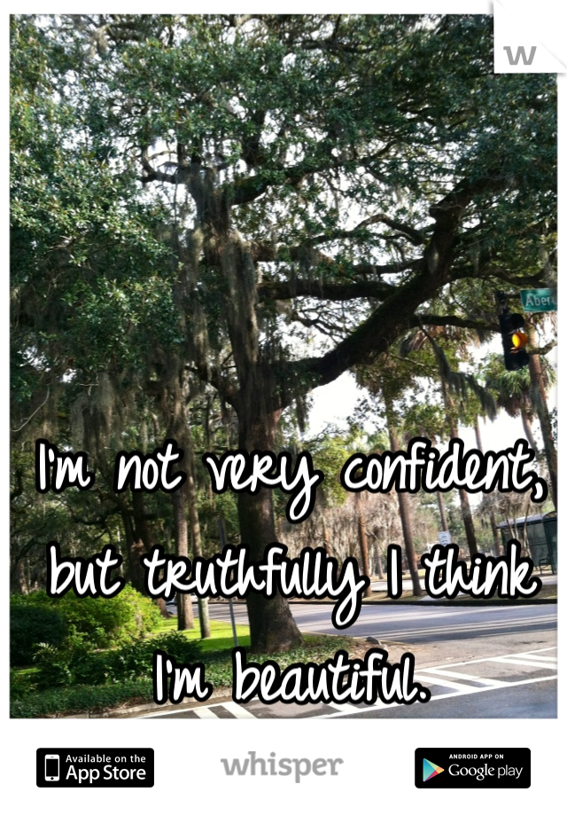 I'm not very confident, but truthfully I think I'm beautiful.   
