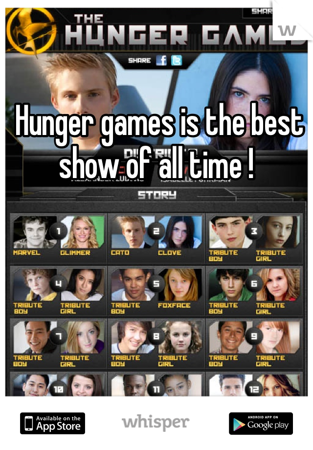  Hunger games is the best show of all time !