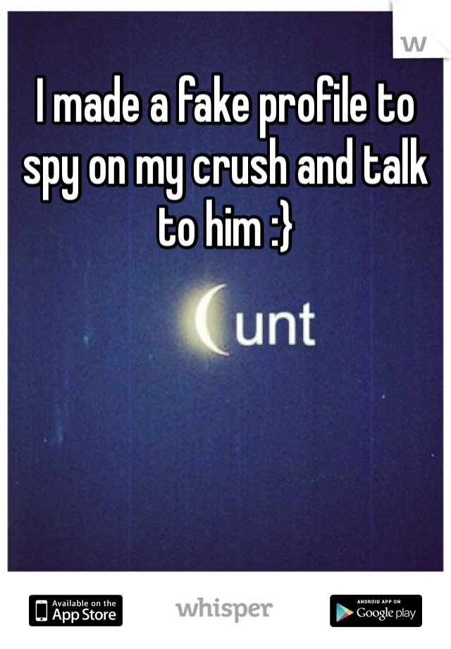 I made a fake profile to spy on my crush and talk to him :}
