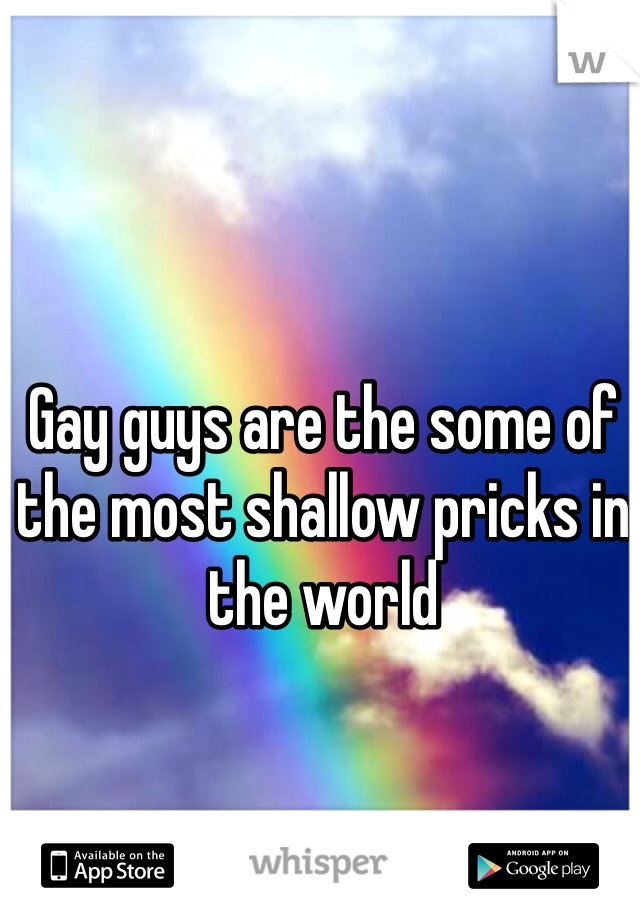Gay guys are the some of the most shallow pricks in the world