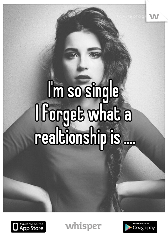 I'm so single


I forget what a realtionship is ....