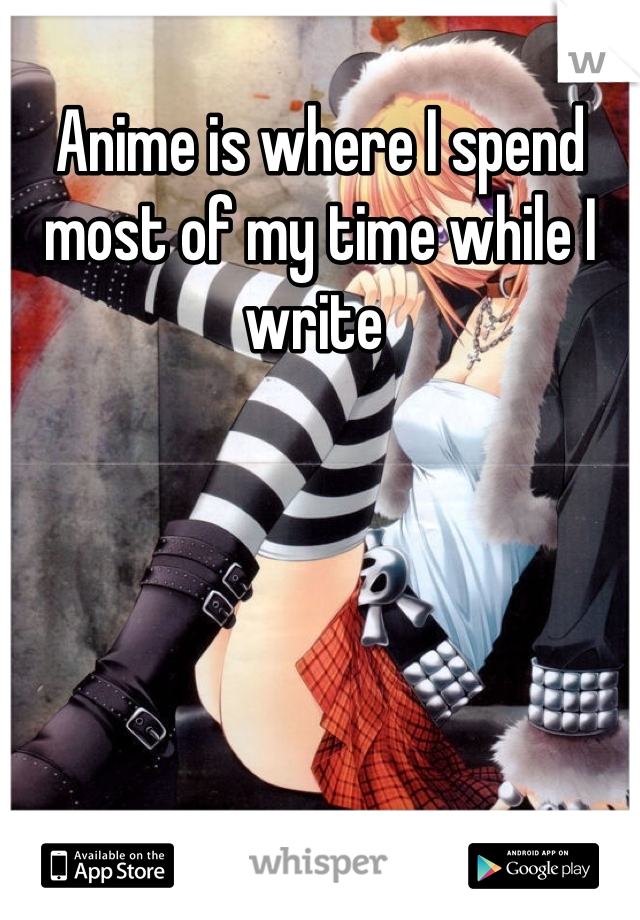 Anime is where I spend most of my time while I write 