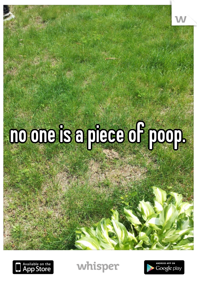 no one is a piece of poop.